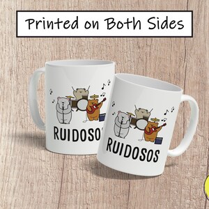 Ruid-Osos Coffee Mug, Cute Spanish Mug, Funny Cartoon Puns Mug, Taza de Café