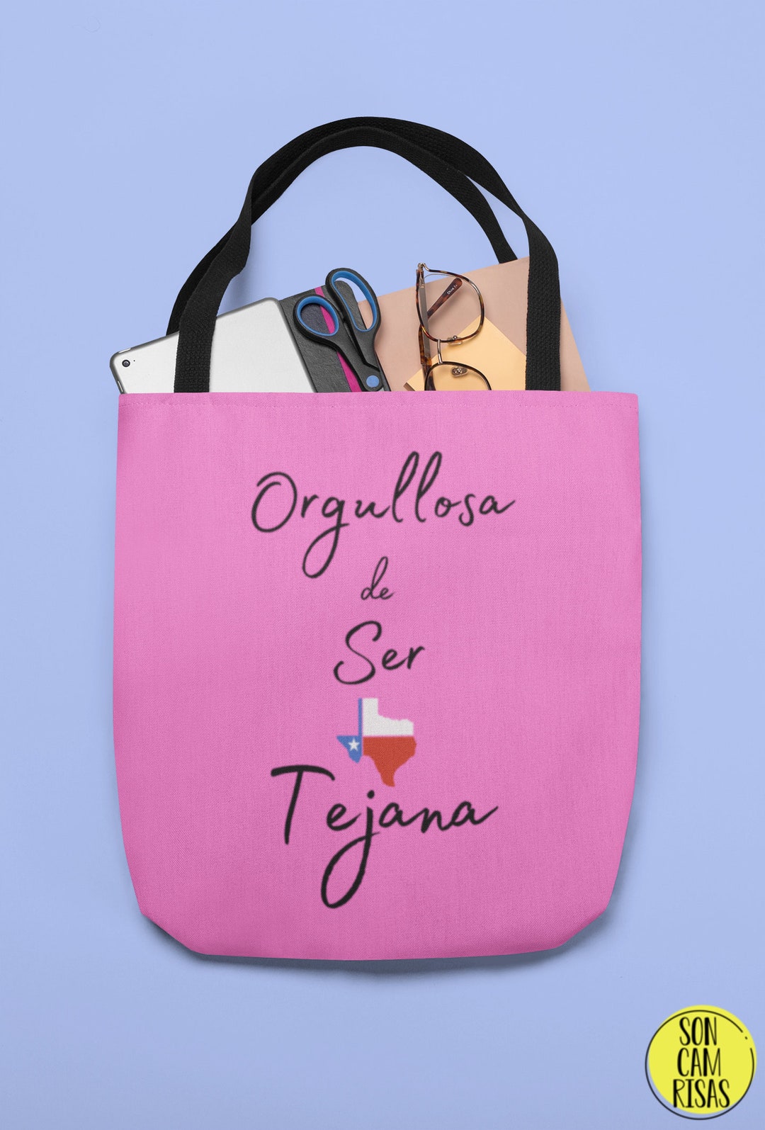 Pink Spanish Tote Bag Orgullosa De Ser Tejana Reusable - Etsy