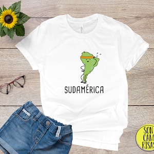 Sudamérica Divertente Camicia Spagnola , Camiseta Espanol , Gioca su parole Cartone animato in spagnolo , Divertente Puns Unisex T Camicia