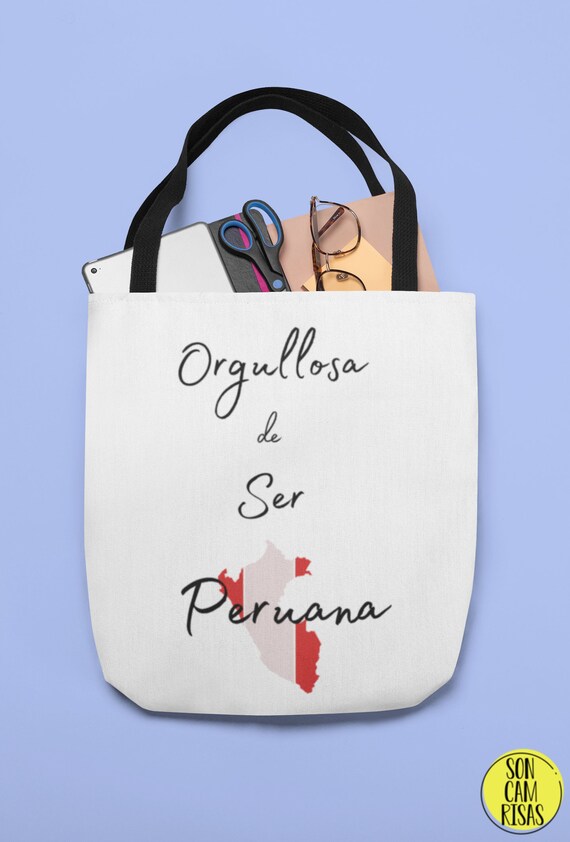 Bolso de bolso espanol blanco Orgullosa de Ser Peruana Bolsa de comestibles reutilizable Regalo de novedad del orgullo peruano Market Beach Tote Latina Etsy Mexico