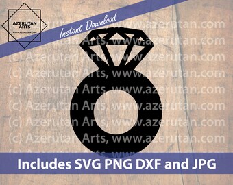 Könnte beinhalten: Schwarze Silhouette eines Diamantrings mit einem großen Diamanten oben. Der Ring befindet sich auf einem Holzgrund. Enthält SVG PNG DXF und JPG.