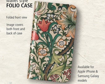 Folio-telefonskal - William Morris - Golden Lily - Plånboksstil - Apple iPhone och Samsung Galaxy
