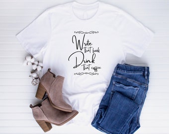 Ultra Cotton Tee For Writers | Gift For Writers | Writing And Coffee