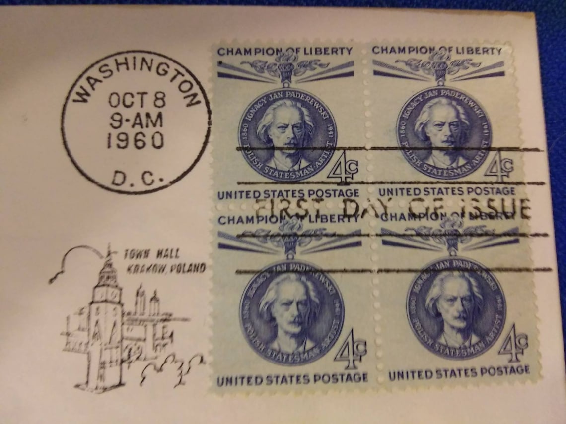 Scott 1159 4 Cent Plate Block Stamps Honoring Ignacy Jan Etsy