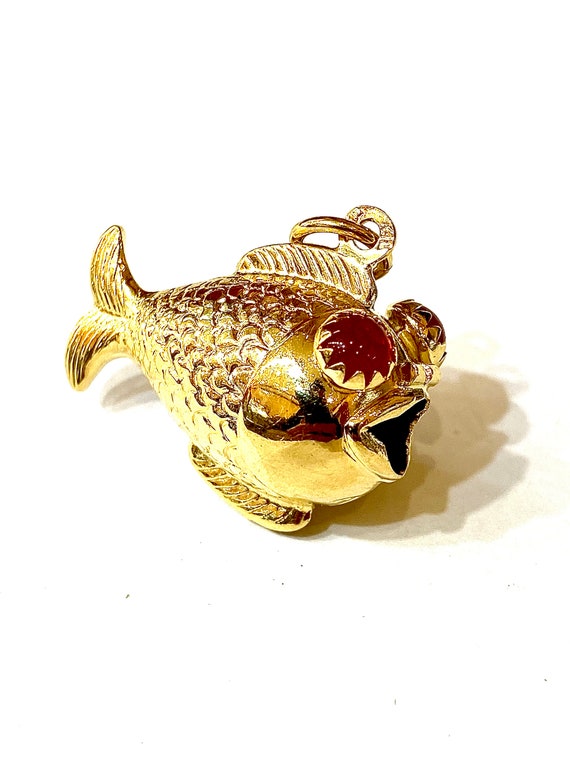 Vintage 14K Yellow Gold Fish Charm