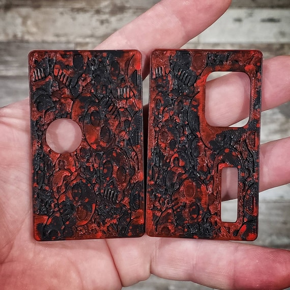 Billet Box Rev4 SKC Skullyz Panel Set Big Boro/DNA Windows Onyx Black Blood  Red Splatter