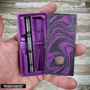 Dynavap Dinky Custom Designer Stash Crate DS92 / DS109 Silver Sparkle Purple/Black Pour Enclosure