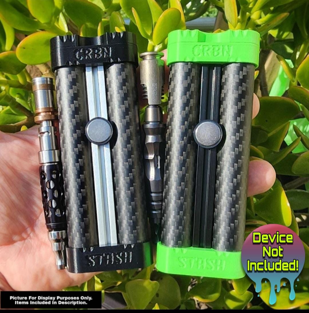 SKC CRBN Stash 16mm Dual Carbon Fiber Interchangeable Dugout Stash Case w/ Adjustable Diametrical Pod Magnet HyperDyn Dani Vestratto Device