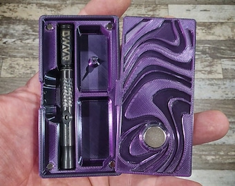 Dynavap Dinky Custom Dichromatic Designer Pour Stash Crate DS92 / DS109 Silk Purple Black Enclosure