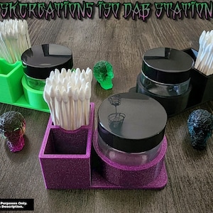 SKCreations ISO Dab Banger Cleaning Station Dual Swab Compartments with 2oz Airtight Glass Jar