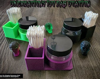 SKCreations ISO Dab Banger Cleaning Station Dual Swab Compartments with 2oz Airtight Glass Jar