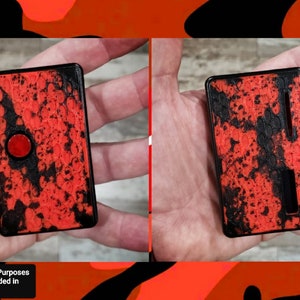 Billet Box Rev4 SKC MicDrop Panel Set Slit Boro/DNA Window Blood Red w/ Black Desecrated Splatter