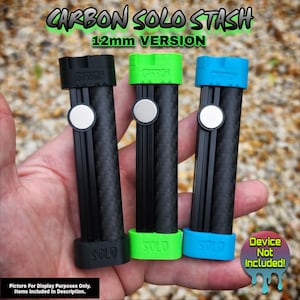 SKC Carbon Solo Stash 12mm Carbon Fiber Dugout Stash Dynavap Case w/ Adjustable Diametrical Pod Magnet