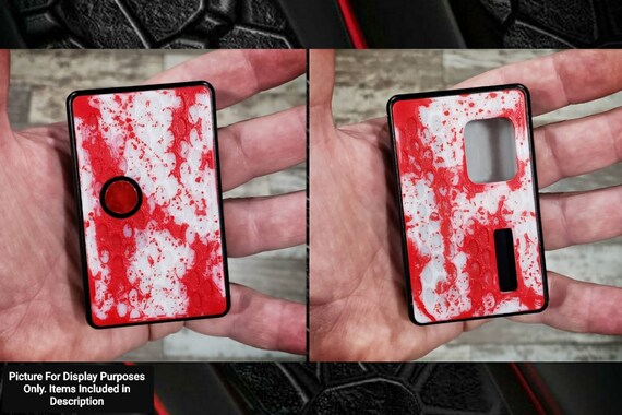 Billet Box Rev4 SKC Micdrop Panel Set Big Boro/dna Window Pearl White W/  Blood Red Desecrated Splatter