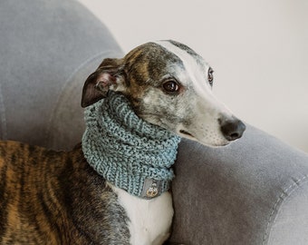 Tricot snood pour chien Laine Whippet cache-cou écharpe lévrière italienne Tricotée main Accessoires pour chiens