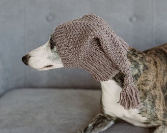 Dog beanie hat Wool Greyhound snood Hand knit Whippet hat Windhund ear warmer