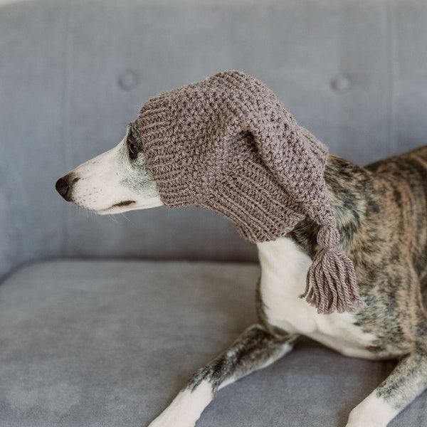 Dog beanie hat Wool Greyhound snood Hand knit Whippet hat Windhund ear warmer