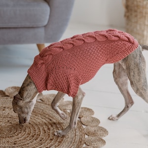Pull lévrier Vêtements Whippet en laine Pull chien coupe-vent tricoté à la main Vêtements chauds pour grands chiens