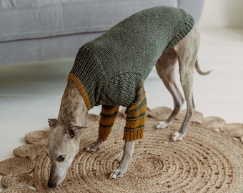 Whippet sweater Italian greyhound clothing Hand knit Large dog clothes Wool jumper for big dog