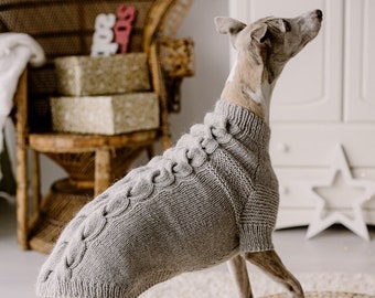 Italian greyhound sweater Hand knit Whippet jumper Knitted clothing for large dogs