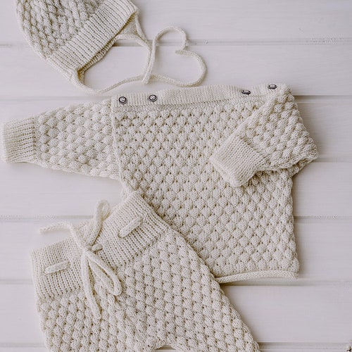 Coming Home Outfit Wool Knit Newborn Sweater Set Baby Knit Hat Etsy