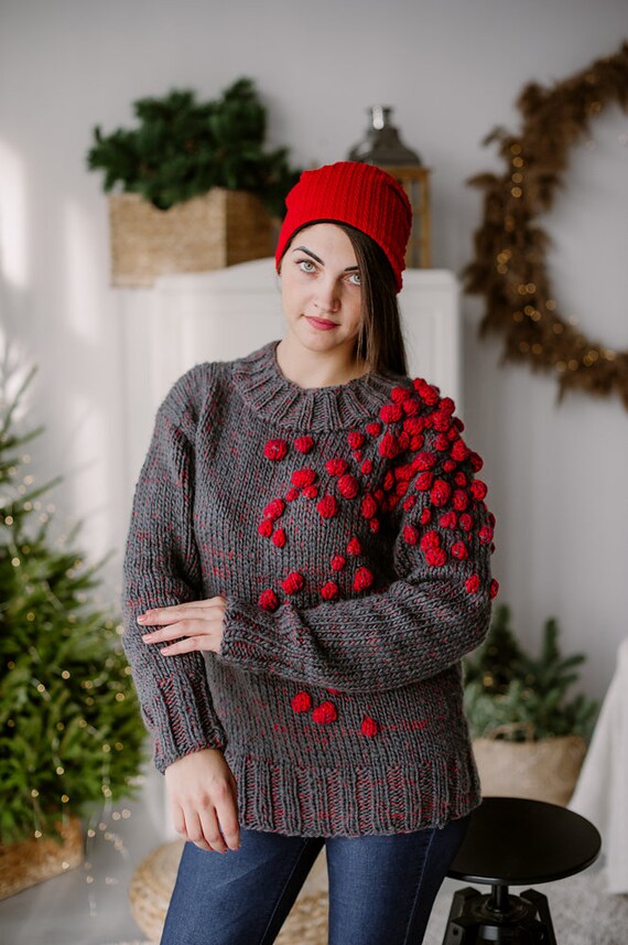 Womens pom pom sweater top