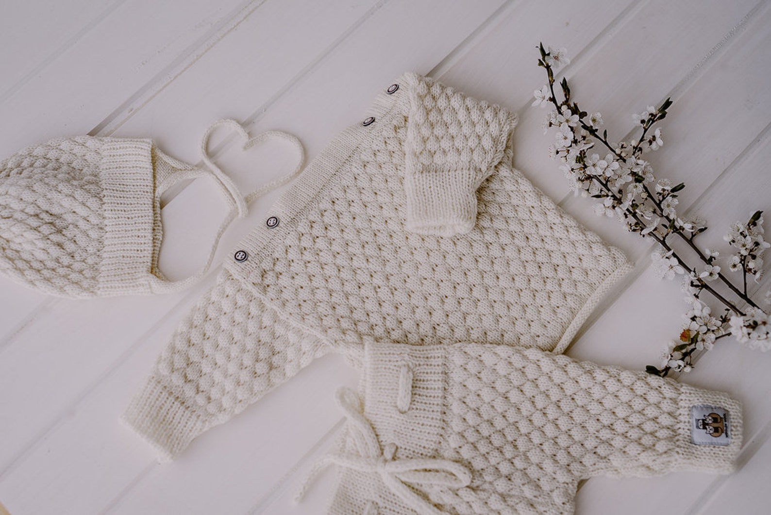 Coming Home Outfit Wool Knit Newborn Sweater Set Baby Knit Hat Etsy
