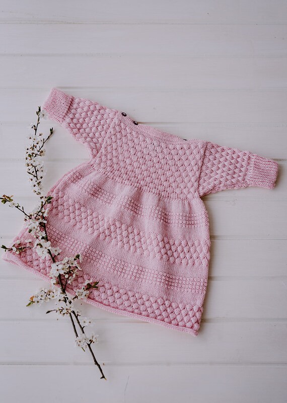 Pink Crochet Baby Dress Long Sleeve Infant Dress Baby Girl Outfit Baby Merino Wool Knitwear Knitted Girl Clothes Etsy Australia