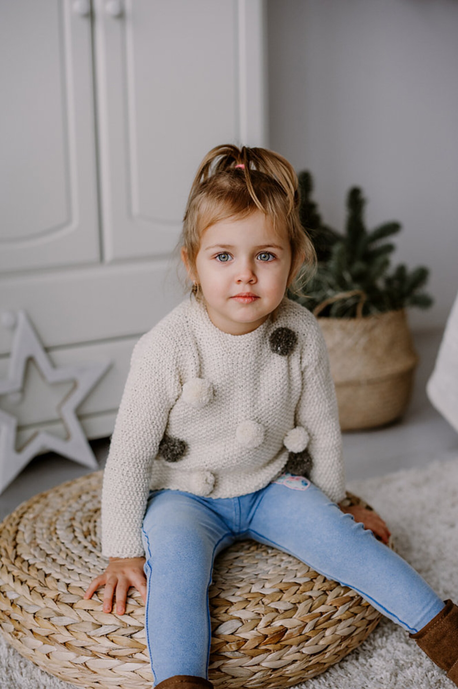 Toddler girl and dog matching wool sweaters Dog lover gift Etsy