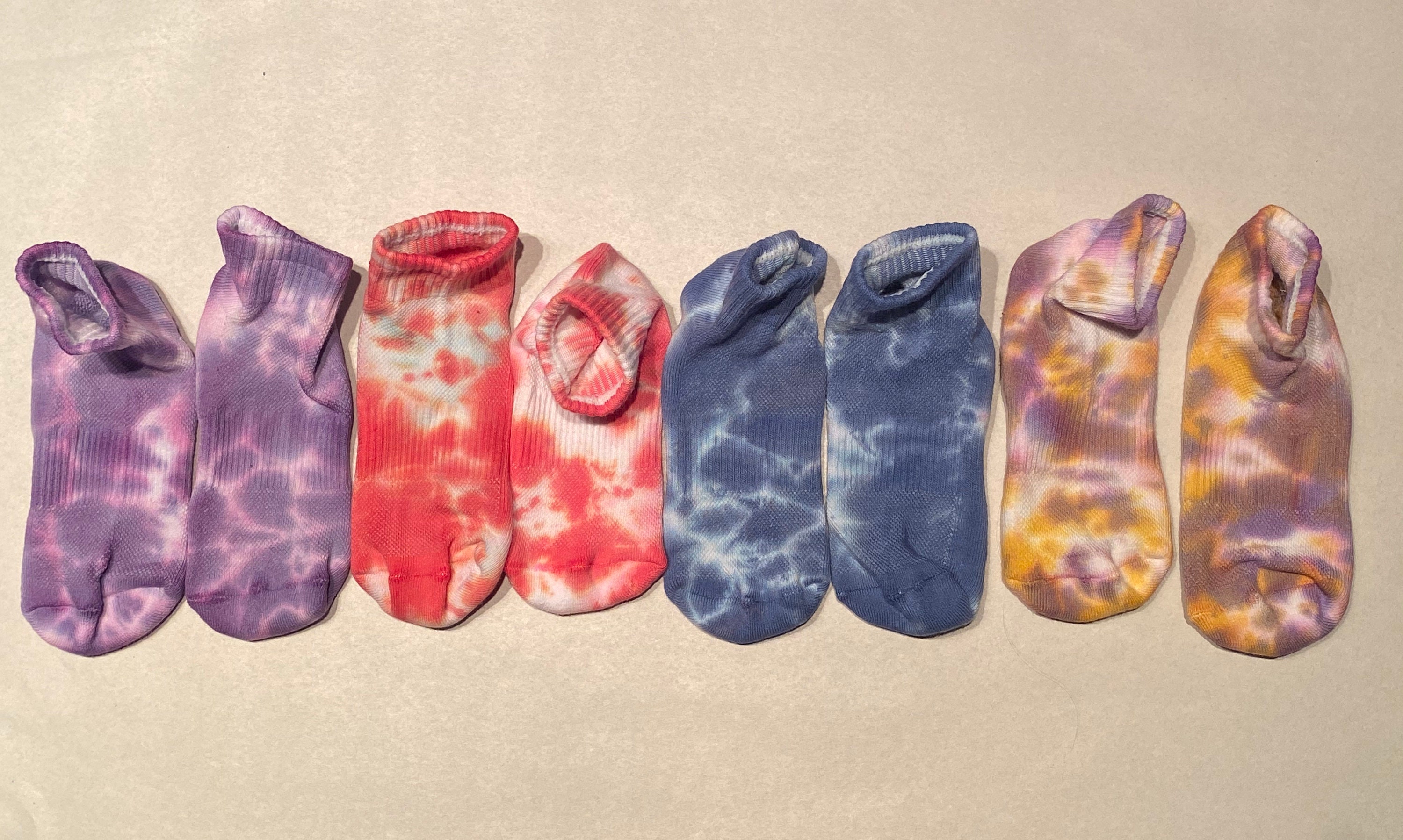 Hand Dyed Tie Dyed Quarter Length Athletic Socks Etsy
