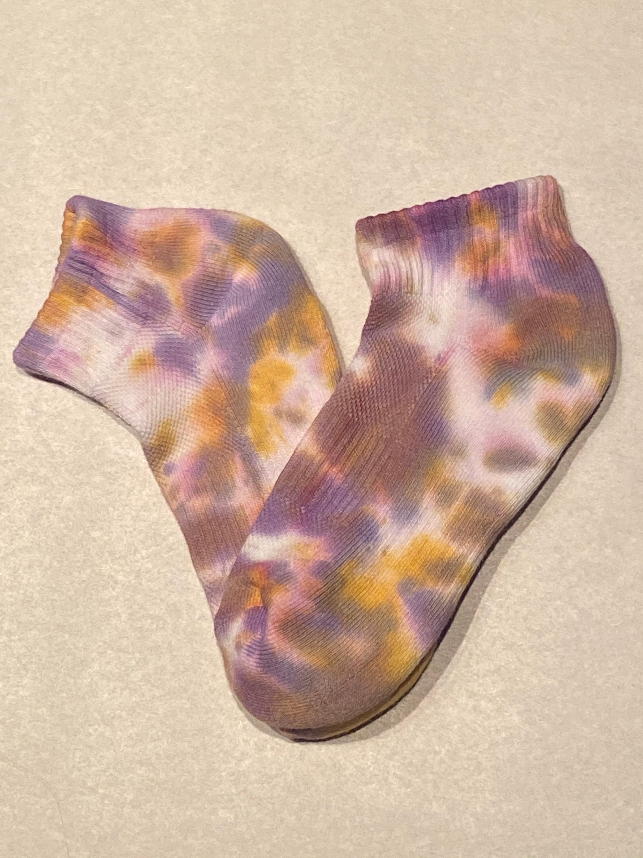 Hand Dyed Tie Dyed Quarter Length Athletic Socks Etsy