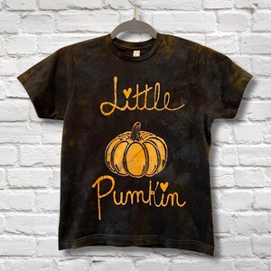 Little Pumpkin Skull Batik T-Shirt - Childrens Hand Painted Halloween Shirt - Thanksgiving - Fall Fashion