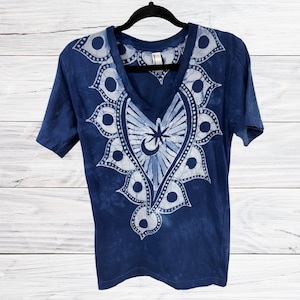 Moon Fairy Batik T-Shirt - Unisex Hand Painted Batik Shirt - Unisex Sizes Xtra Small and Small