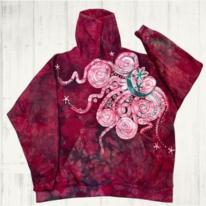 Blood Red Sky Batik Shirt - Hand Painted Batik - Unisex Hoodie Sweatshirt - Unisex Size 3x