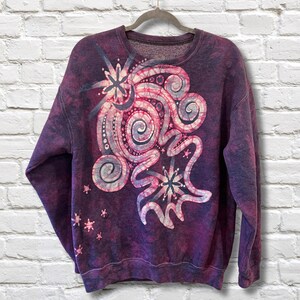 Nightfall Ignite Batik Shirt /Hand Painted Batik - Sweatshirt - Unisex Sizes Large and Xtra Large