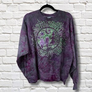 Pilz - Handbemalte Batik - Sweatshirt - Unisex Large