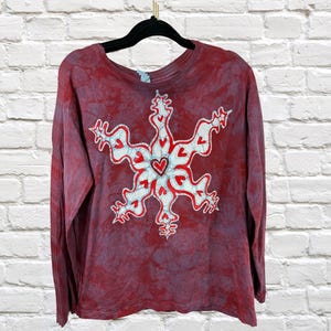 Love Took Root Batik Shirt - Hand Painted Batik - Long Sleeve T-Shirt - Women's Size Xtra Large