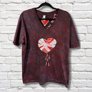 Time Heals Batik T-Shirt - Unisex Hand Painted Batik Shirt - Unisex Size XL