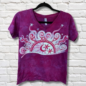 Sun Drenched Dreams Batik T-Shirt - Women’s Hand Painted Batik Shirt - Size Small