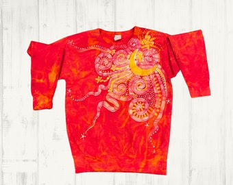 Hand Dyed Batik - Fire Sky - Sweatshirt - Unisex Small