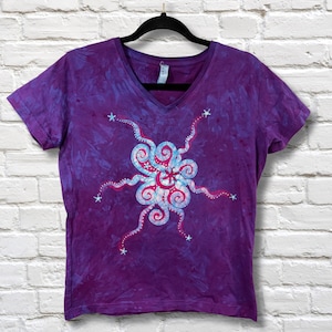 Moonburst Magic Batik T-Shirt - Women’s Hand Painted Batik Shirt - Size Medium