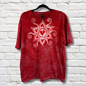 Blooming with Love Batik T-Shirt - Unisex Hand Painted Batik Shirt - Size Xtra Large
