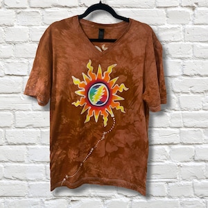 Sunbolt Rust Batik T-Shirt - Unisex Hand Painted Batik Shirt
