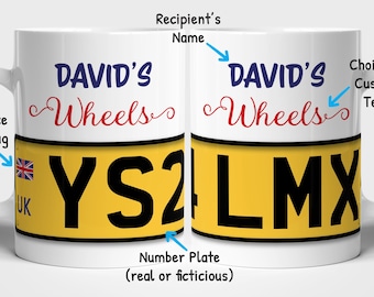 Fully Personalised Number Plate  Mug