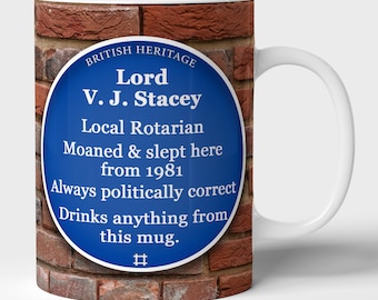 Personalised Blue Plaque Mug