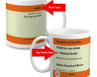 Personalised British Railway Ticket Mug