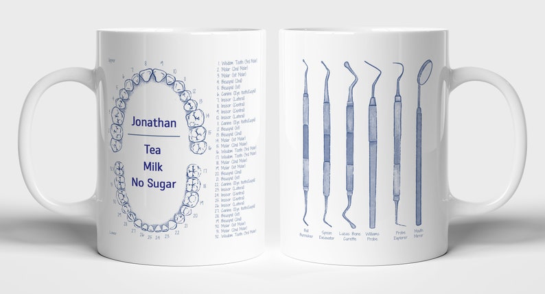 thumbnail interactive-video image 1 of UniGift Personalised Dentist Coffee Mug – Black Lab Coat Design, Money Box Lid – Novelty Gift 1 of 6