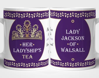 Personalised Lord or Lady of the Manor Mug (with colour variations)