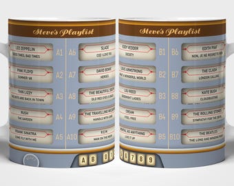 Taza con lista de reproducción personalizada
