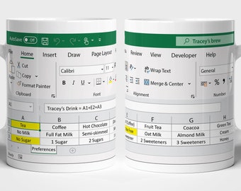 Personalised Spreadsheet, Accountant, Mathematician etc Mug